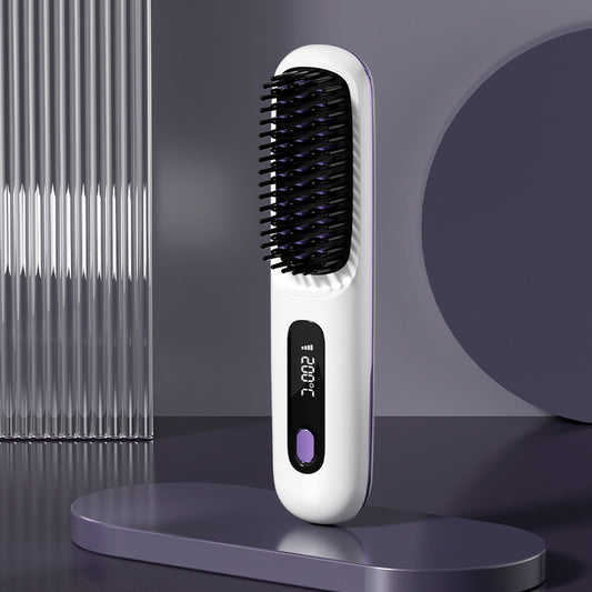 2-in-1 Wireless Hair Straightener and Curler Brush