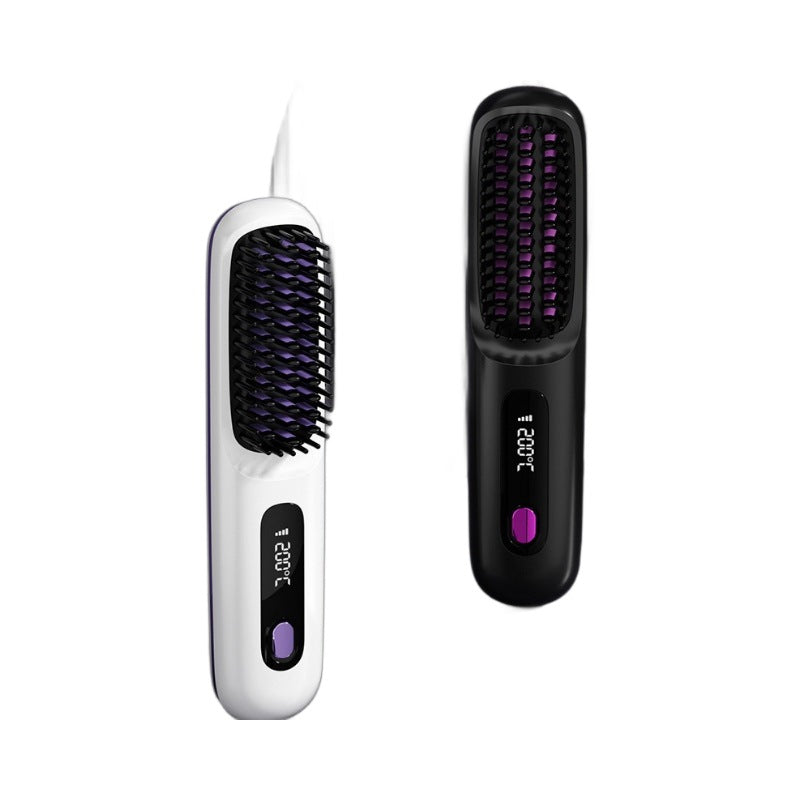 2-in-1 Wireless Hair Straightener and Curler Brush