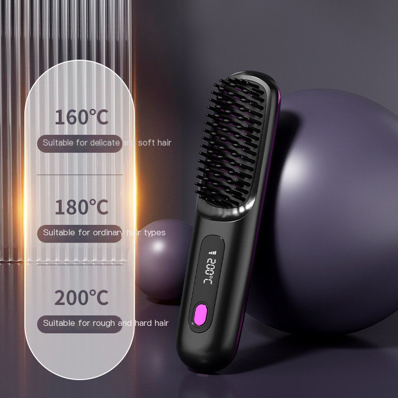 2-in-1 Wireless Hair Straightener and Curler Brush
