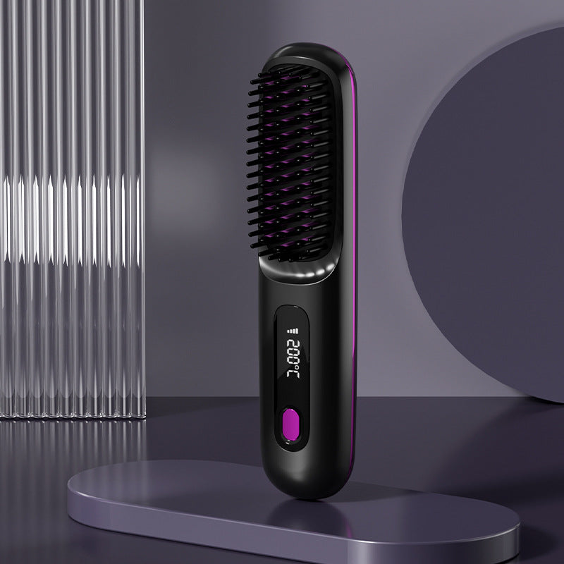2-in-1 Wireless Hair Straightener and Curler Brush